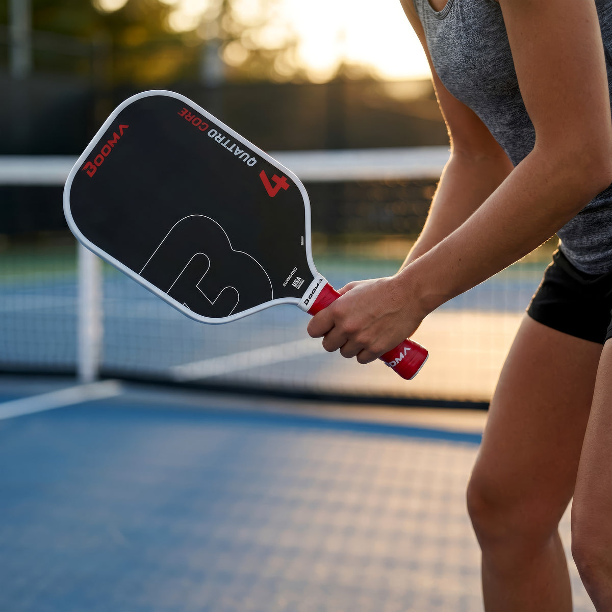 Raquette de pickleball BOOMA Quattro en situation de jeu