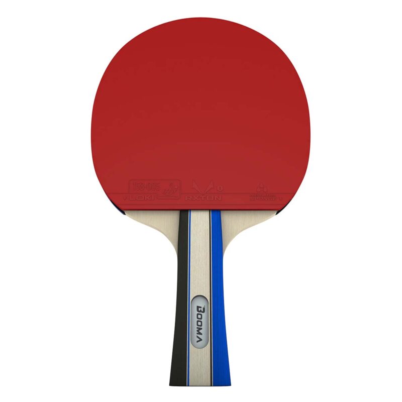 Image of the ping pong paddle in BOOMA's premium table tennis set.