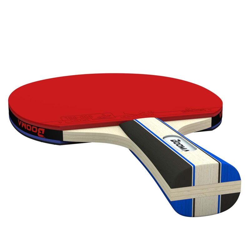 Image of the ping pong paddle in BOOMA's premium table tennis set.