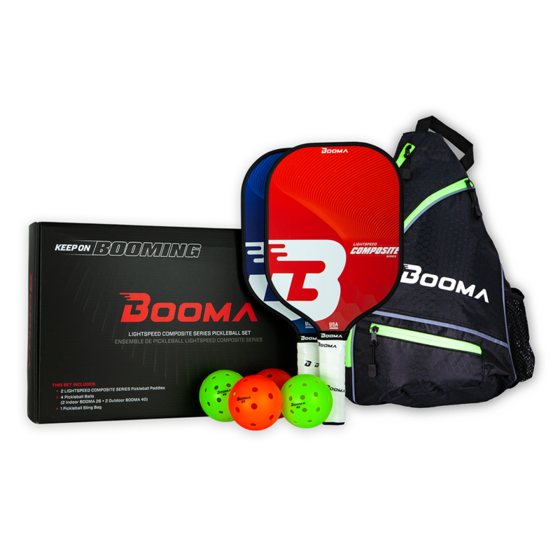 Image of BOOMA's Pickleball 2-Player set including 2 paddles, 4 balls and one bag.