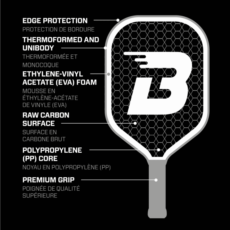 Image d'une raquette de pickleball BOOMA Elite Serie Allongé