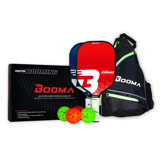 Image of BOOMA's Pickleball 2-Player set including 2 paddles, 4 balls and one bag.