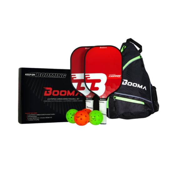 Image of BOOMA's Pickleball 2-Player set including 2 paddles, 4 balls and one bag.